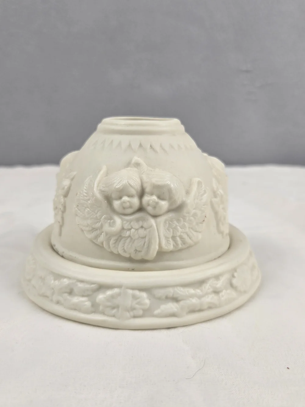 Vintage 1998 Hermitage Pottery Angel Cherub Candle Lamp | Cottagecore Decor